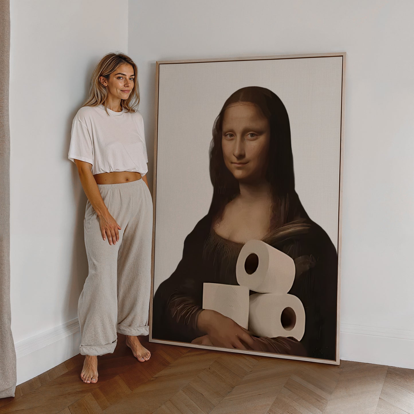 Mona Lisa mit Toilettenpapier