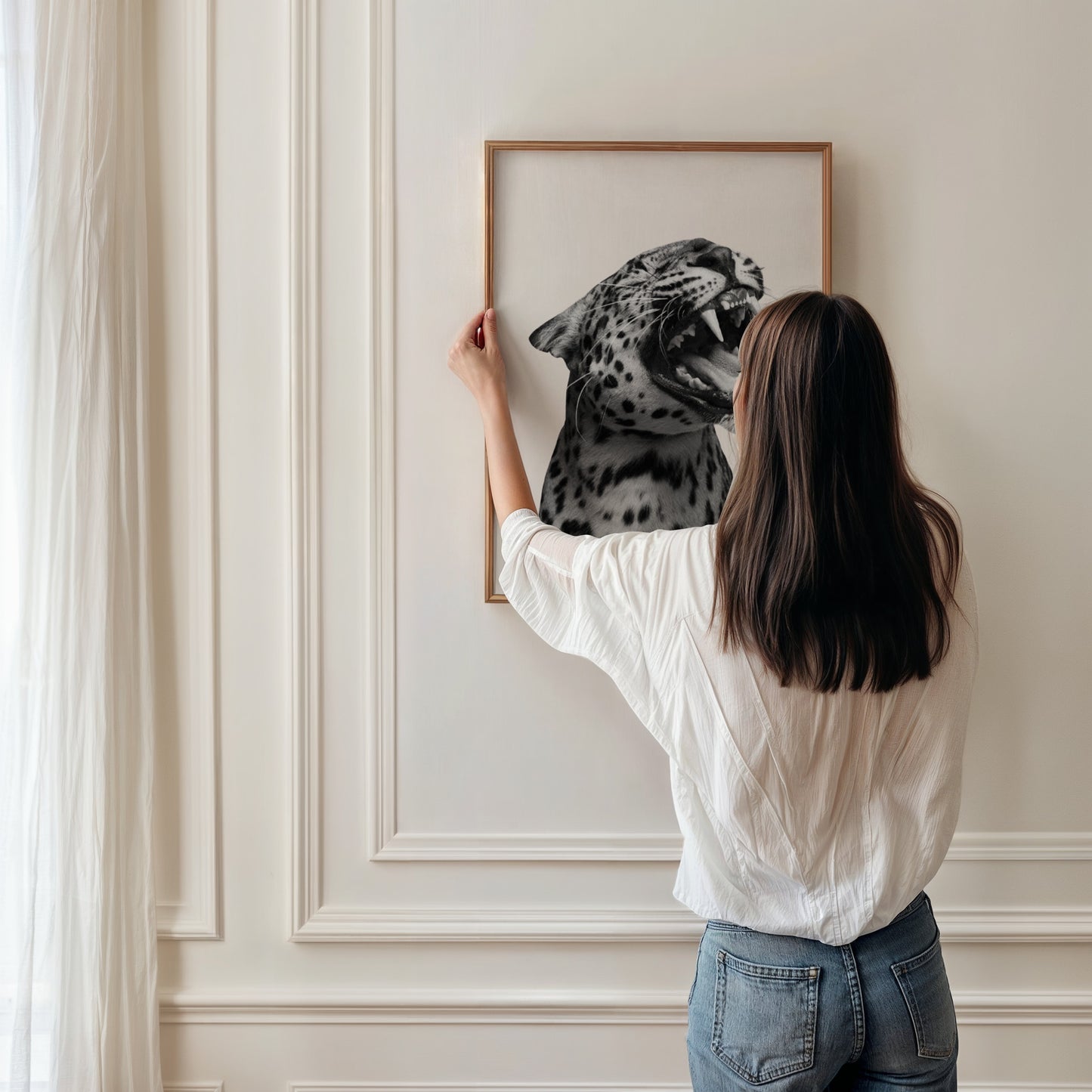 Leopard schwarz-weiß