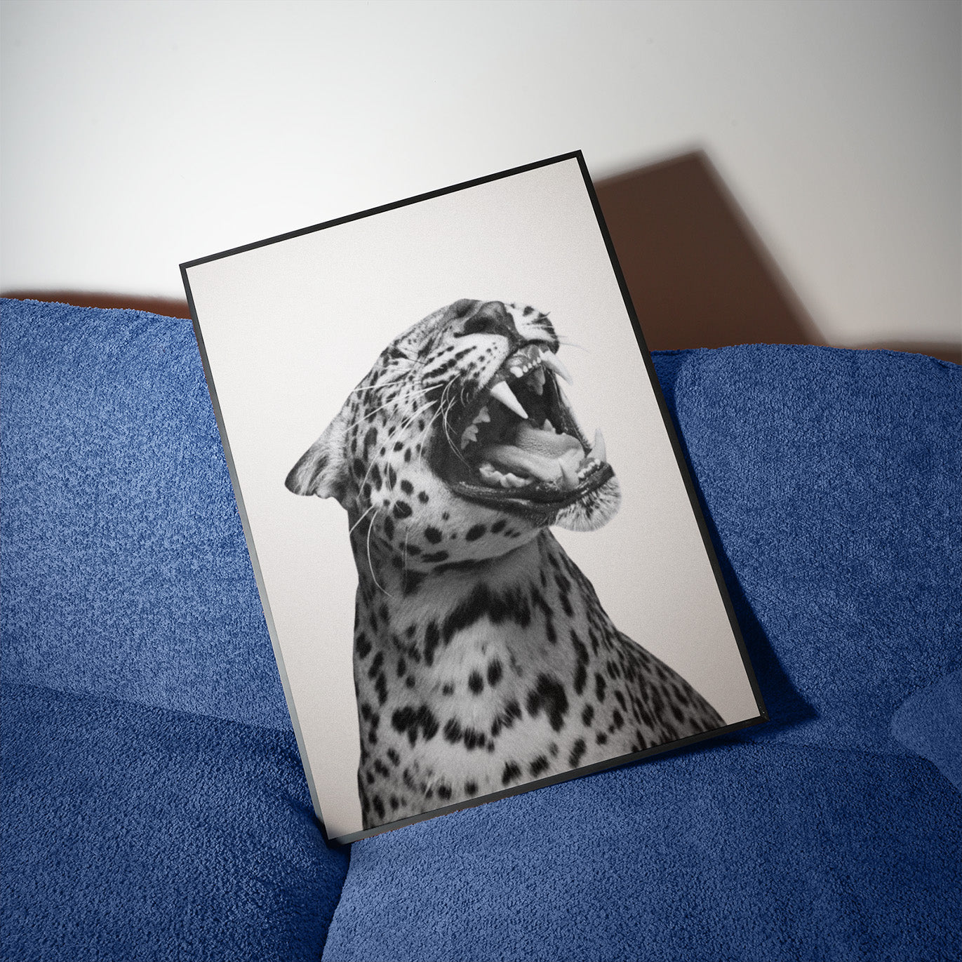 Leopard schwarz-weiß