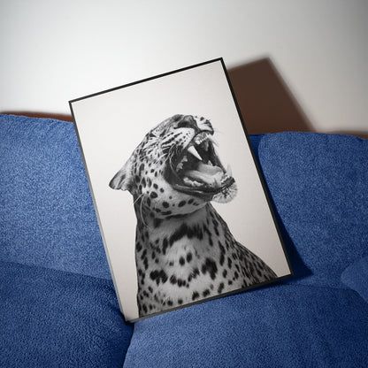 Leopard schwarz-weiß