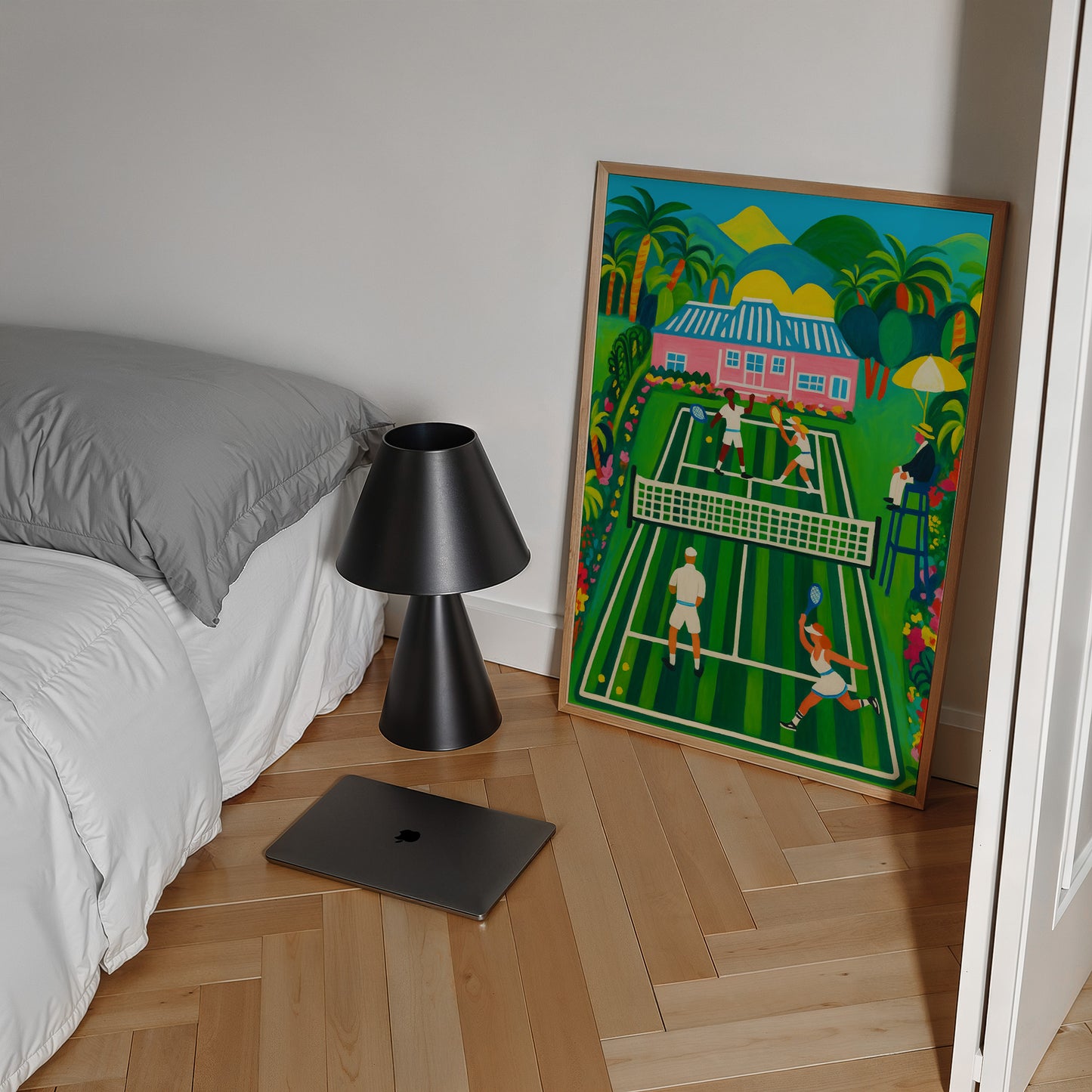 Tennisgemälde minimalistisch