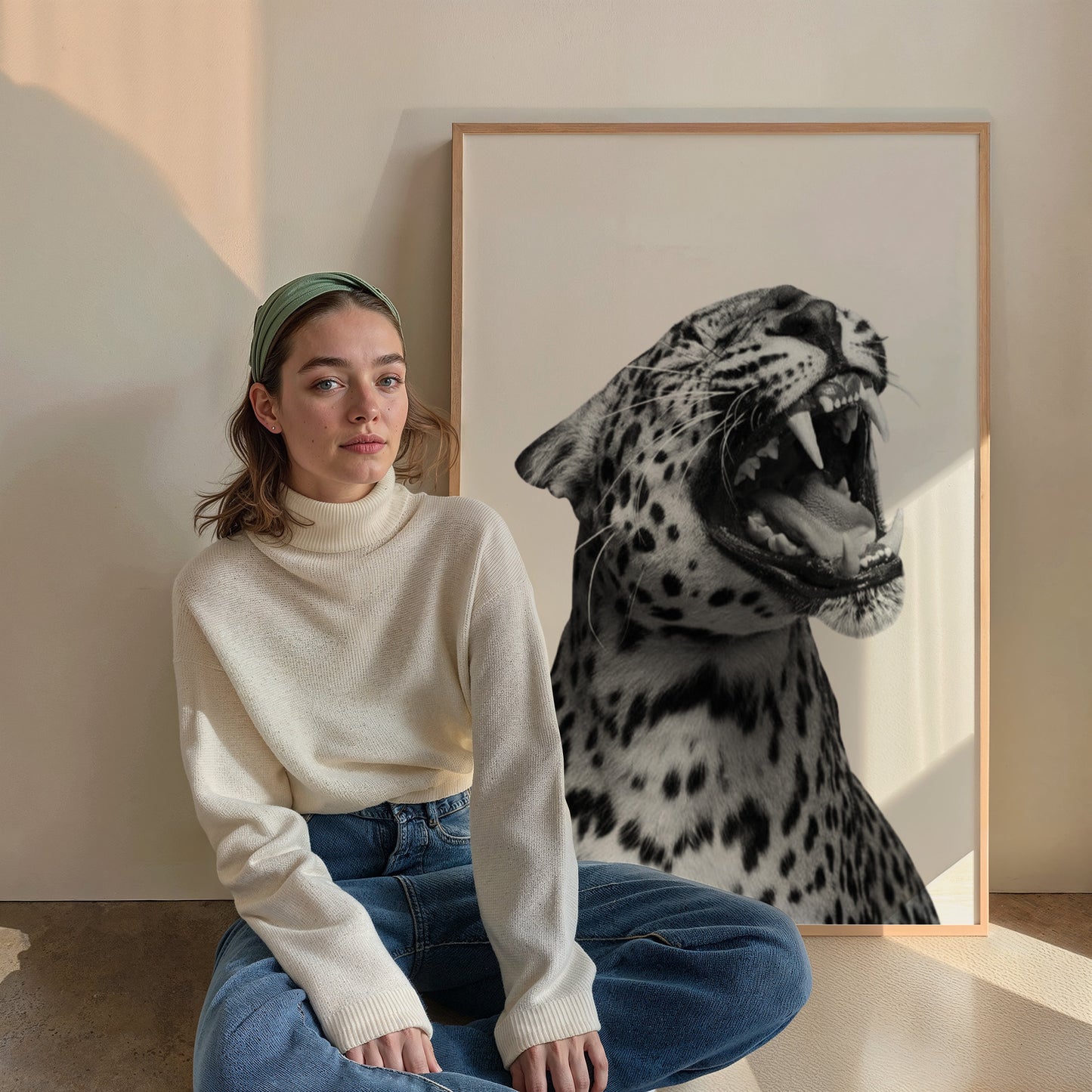 Leopard schwarz-weiß