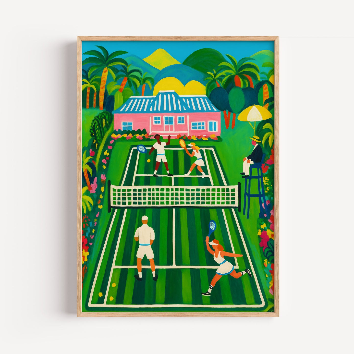 Tennisgemälde minimalistisch