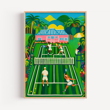 Tennisgemälde minimalistisch