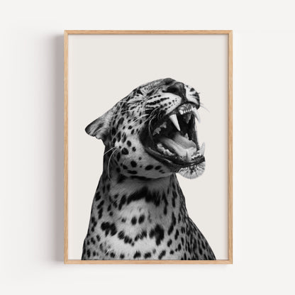 Leopard schwarz-weiß